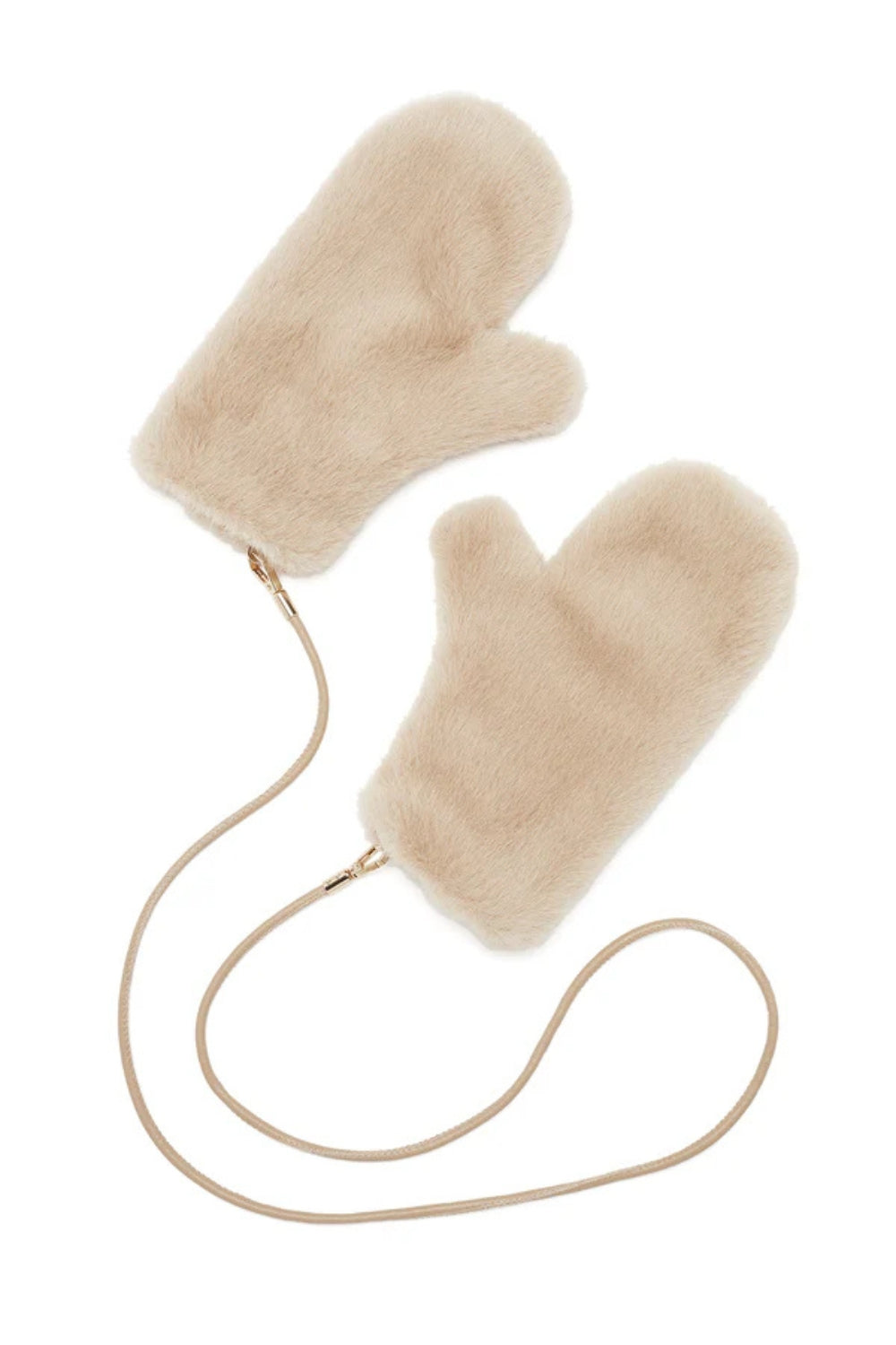 Faux Fur Mittens - Camel