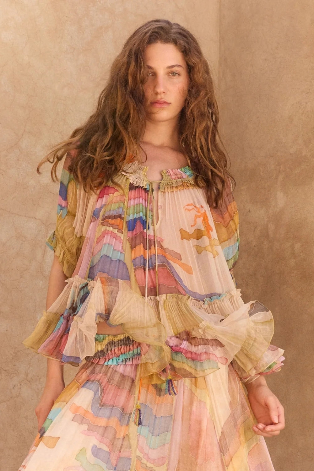 Malba Blouse 'Much More Joy' - Yellow Multi Colour