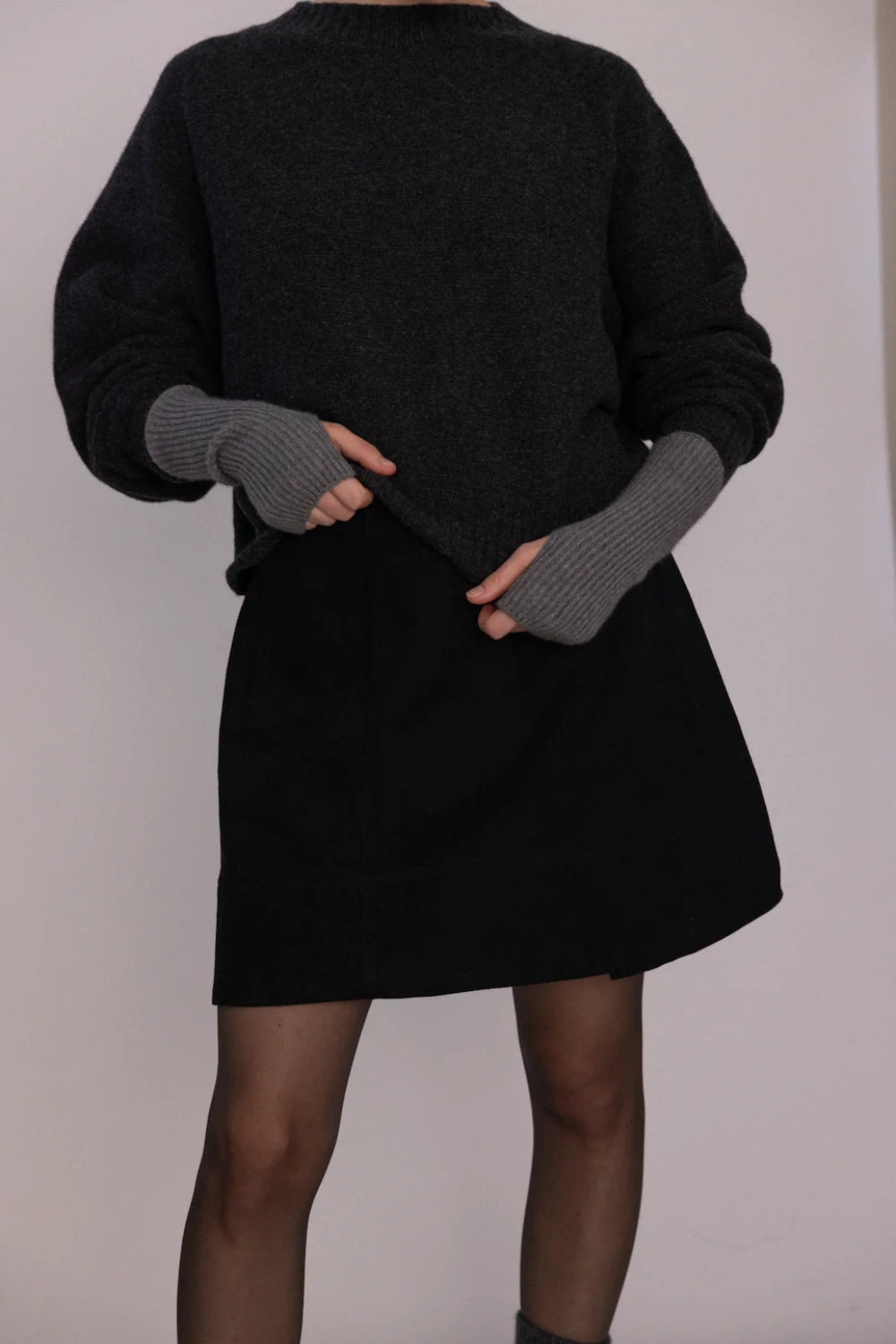 Fingerless Gloves - Granite