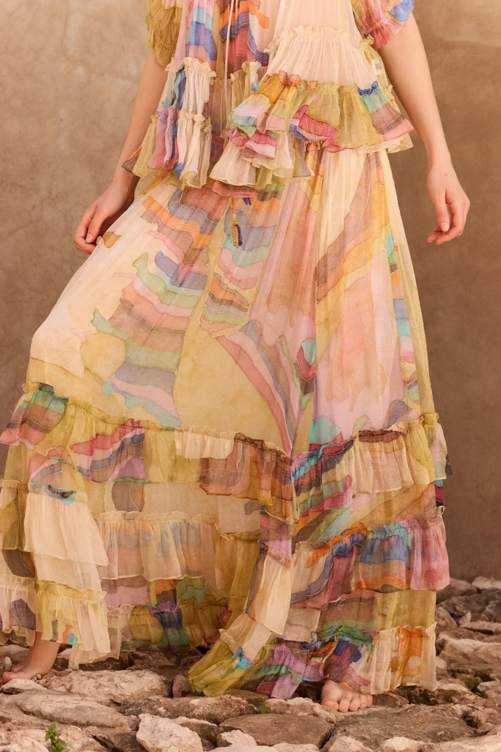 Mora Skirt 'Much More Joy' - Yellow Multi Colour