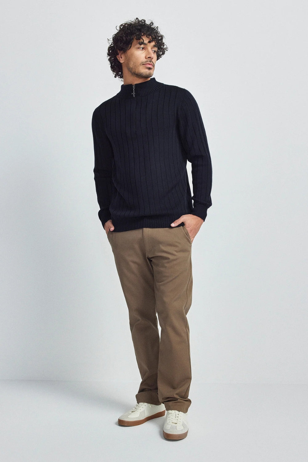 Finn Merino Zip Sweater - Deep Blue