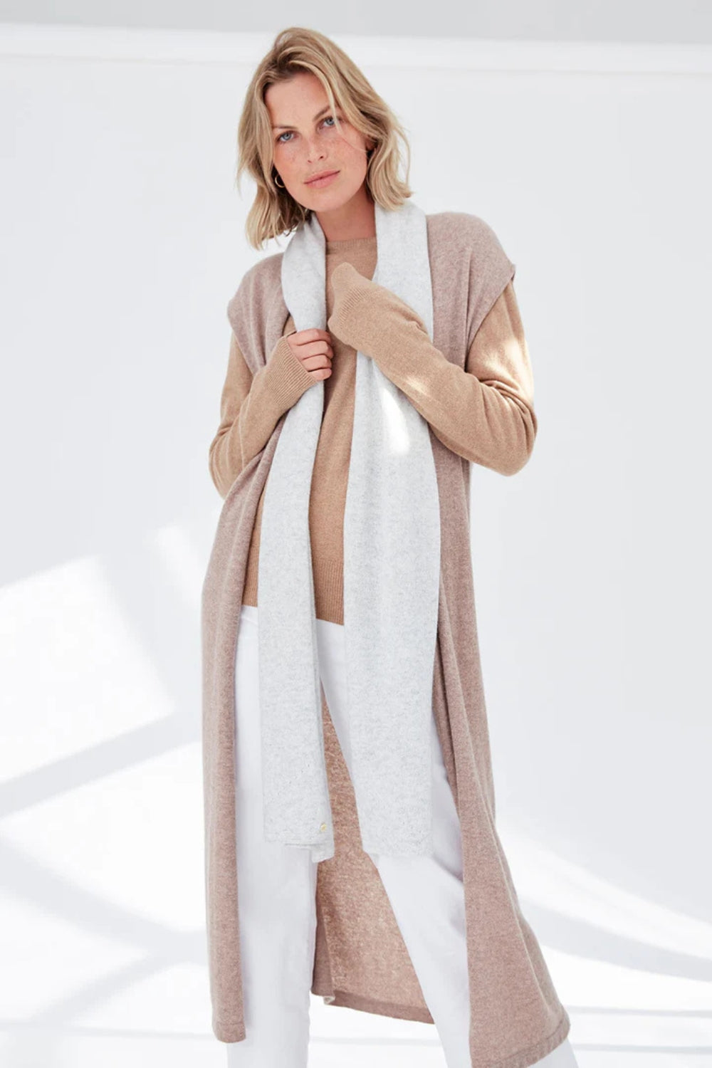 Pure Cashmere Scarf - Alabaster