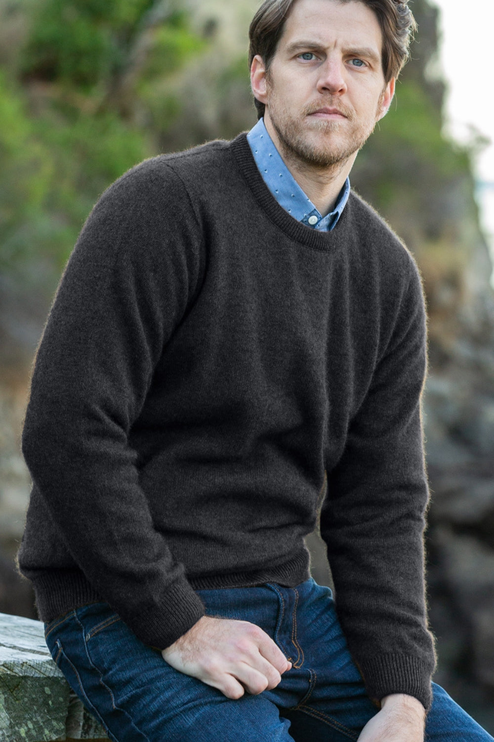 Men's Cambridge Crew Jumper - Charcoal