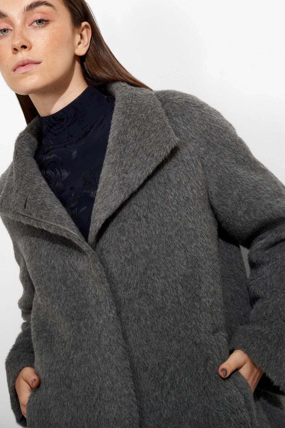 Zurich Alpaca Coat - Grey