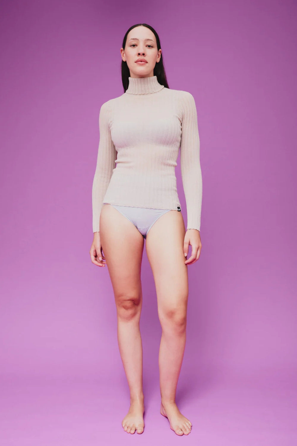 Merino Tulle Skivvy - Pearl