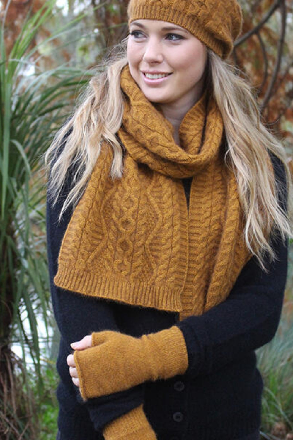 Opito Cable Scarf - Possum/Merino - Multiple Colours