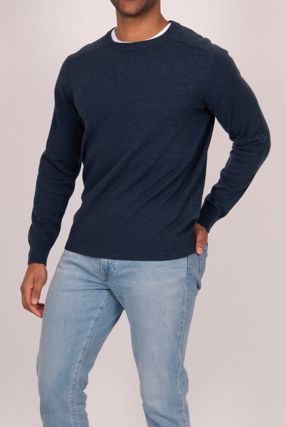 Saddle Shoulder Crew - Navy