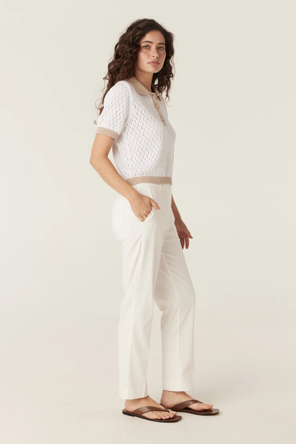 Aldo Sateen Pant - White