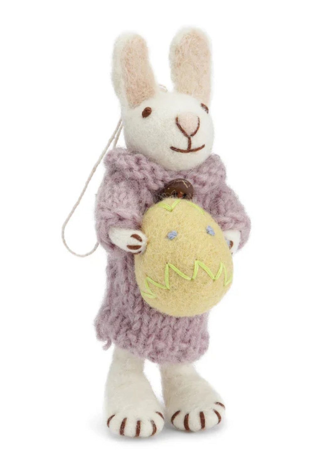 Gry & Sif Small White Bunny with Lilac Dress & Egg