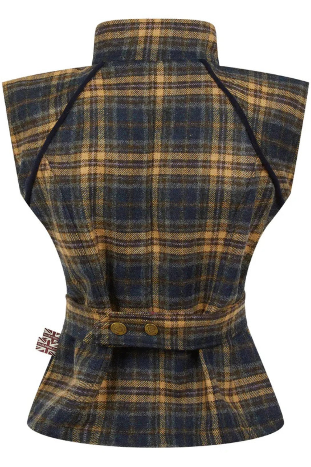 Burghley Zipped Gilet -  Navy Check