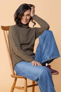 Women's Rib Turtle Neck - Latte