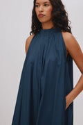 Annisa Poplin Dress - Navy