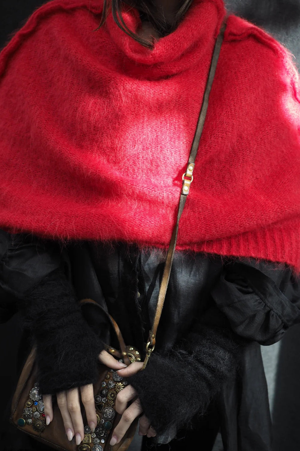 Luxe Capelet Shrug - Red