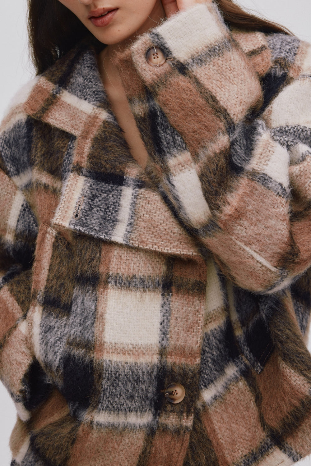 Ehsan Jumbo Check Jacket - Brown Check
