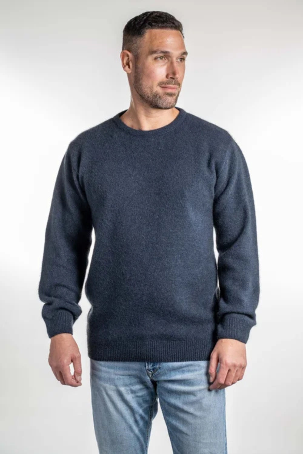 Mens Crew Neck Jumper - Indigo