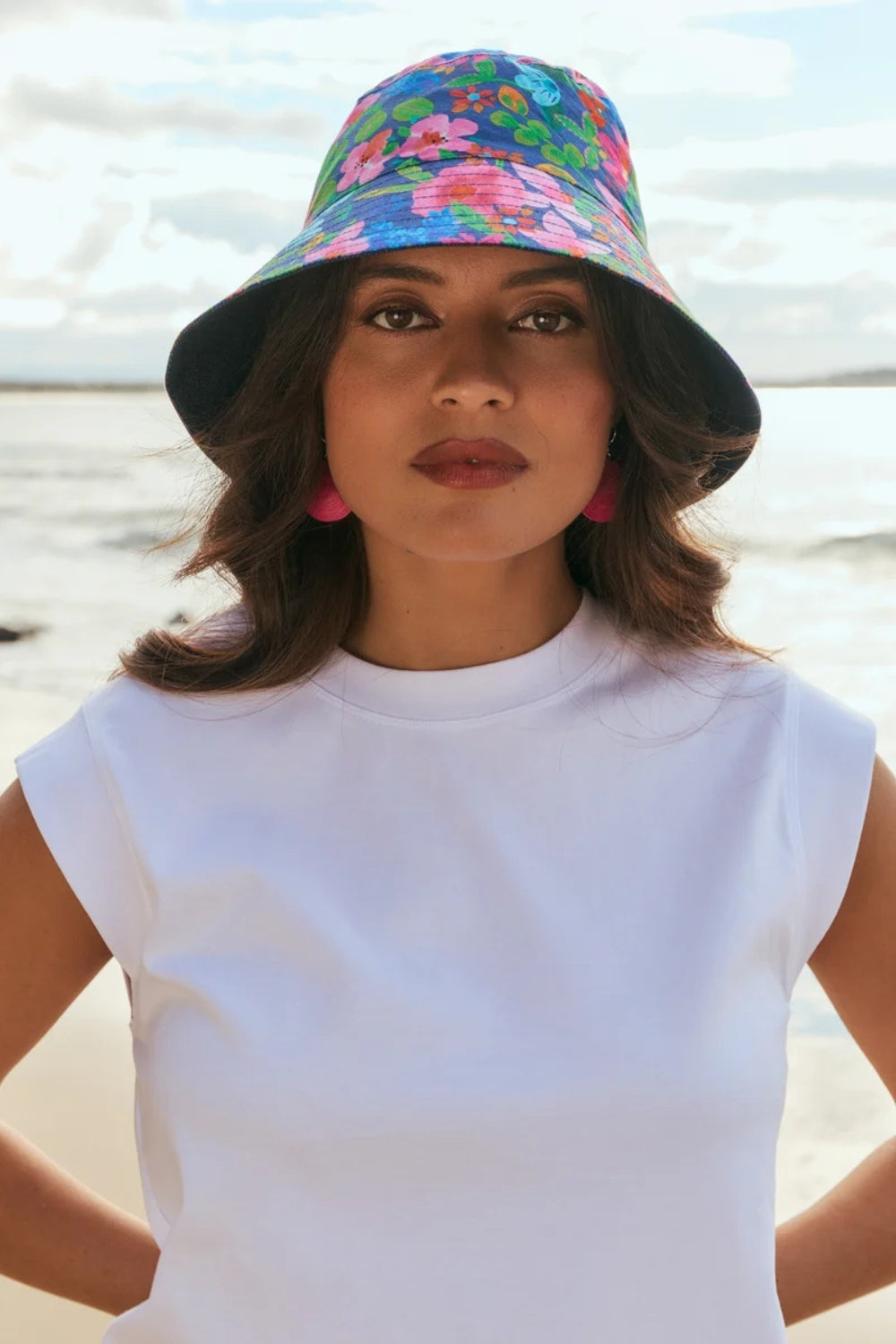 Reversible Bucket Hat - Summer Solstice/ Denim