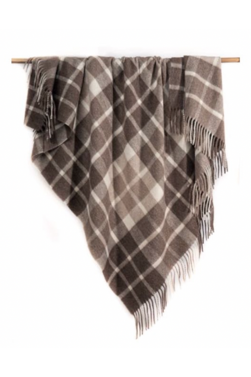 Alpaca & Wool Check Blanket - Multiple Colours