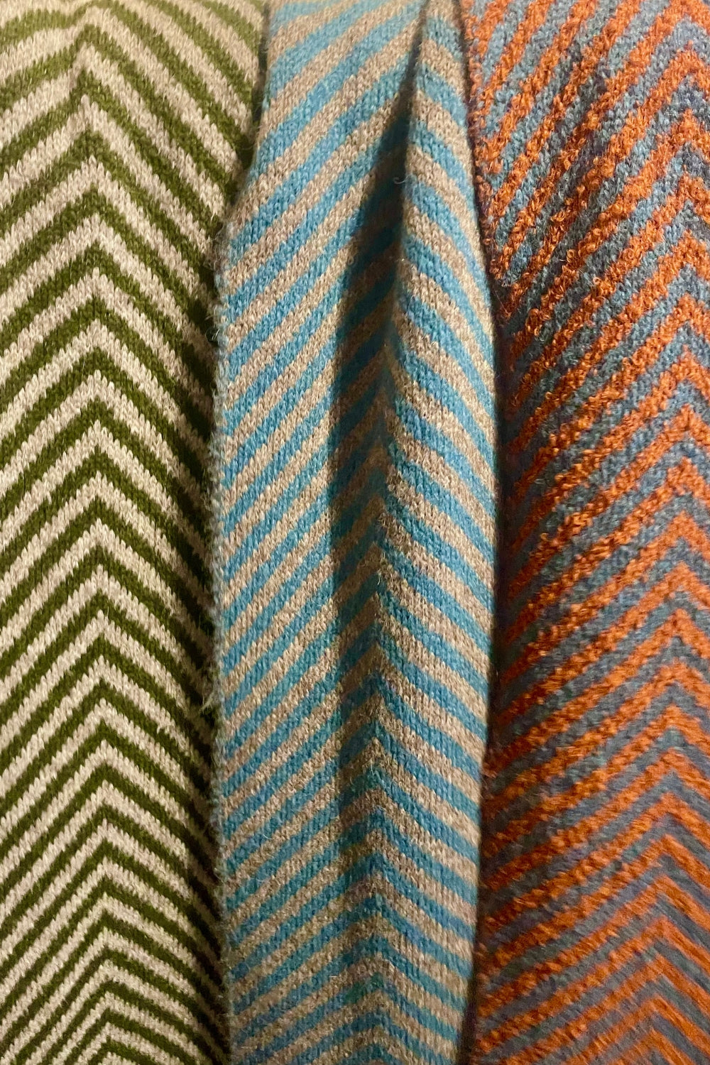 Two Tone Chevron Scarf - Duck Egg Green