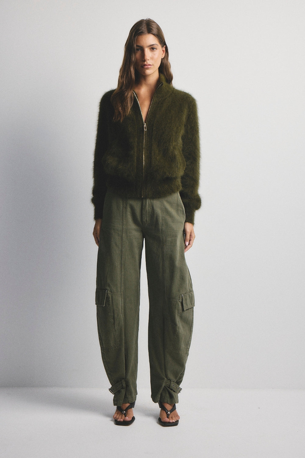 Felix Zip Up Bomber - Moss