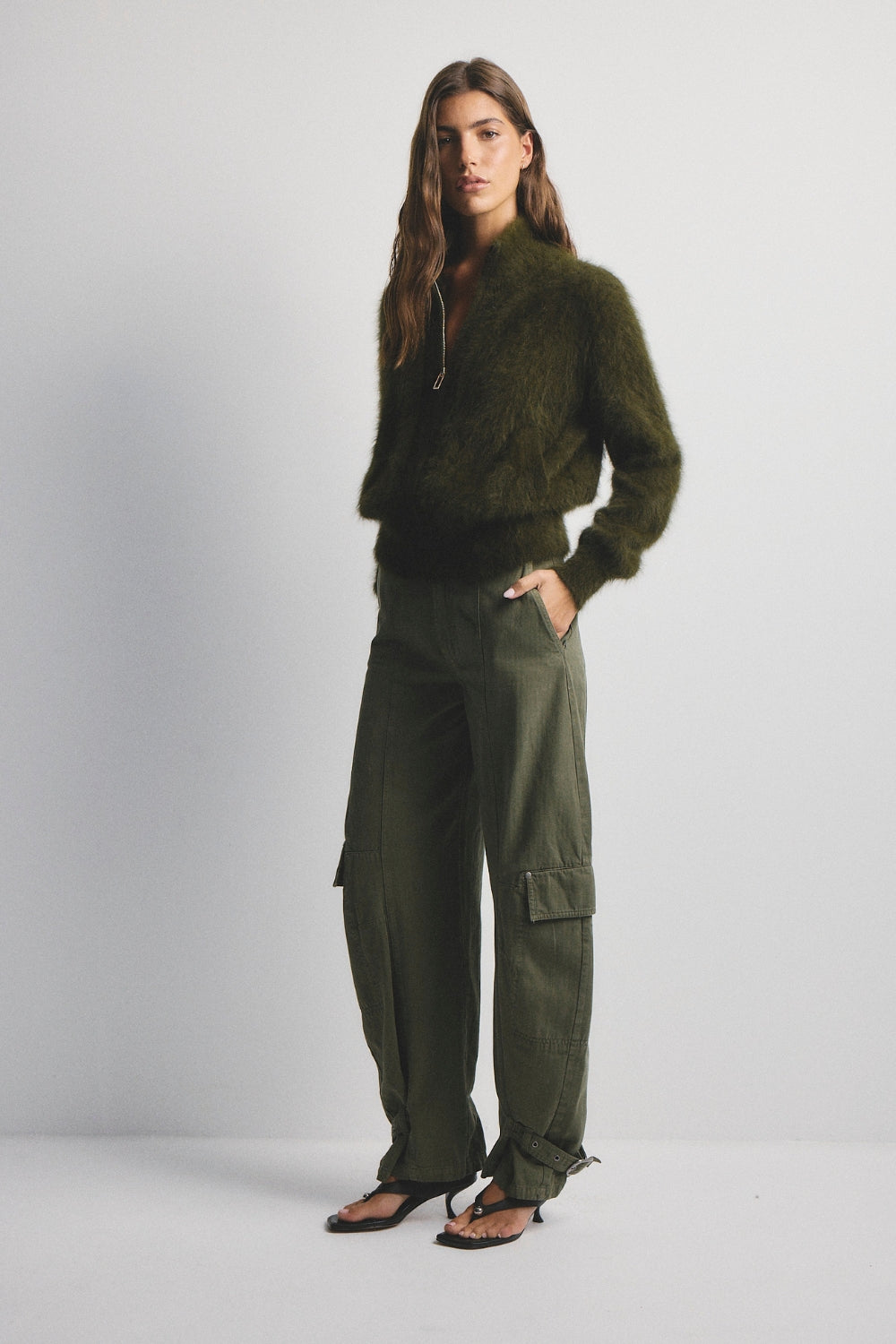 Felix Zip Up Bomber - Moss