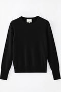 Pure Cashmere Slim Fit Crew - Black