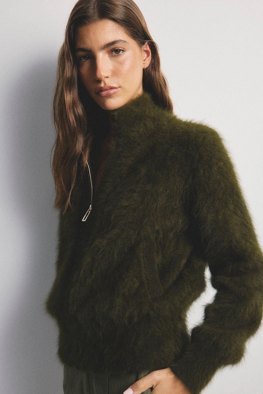 Felix Zip Up Bomber - Moss