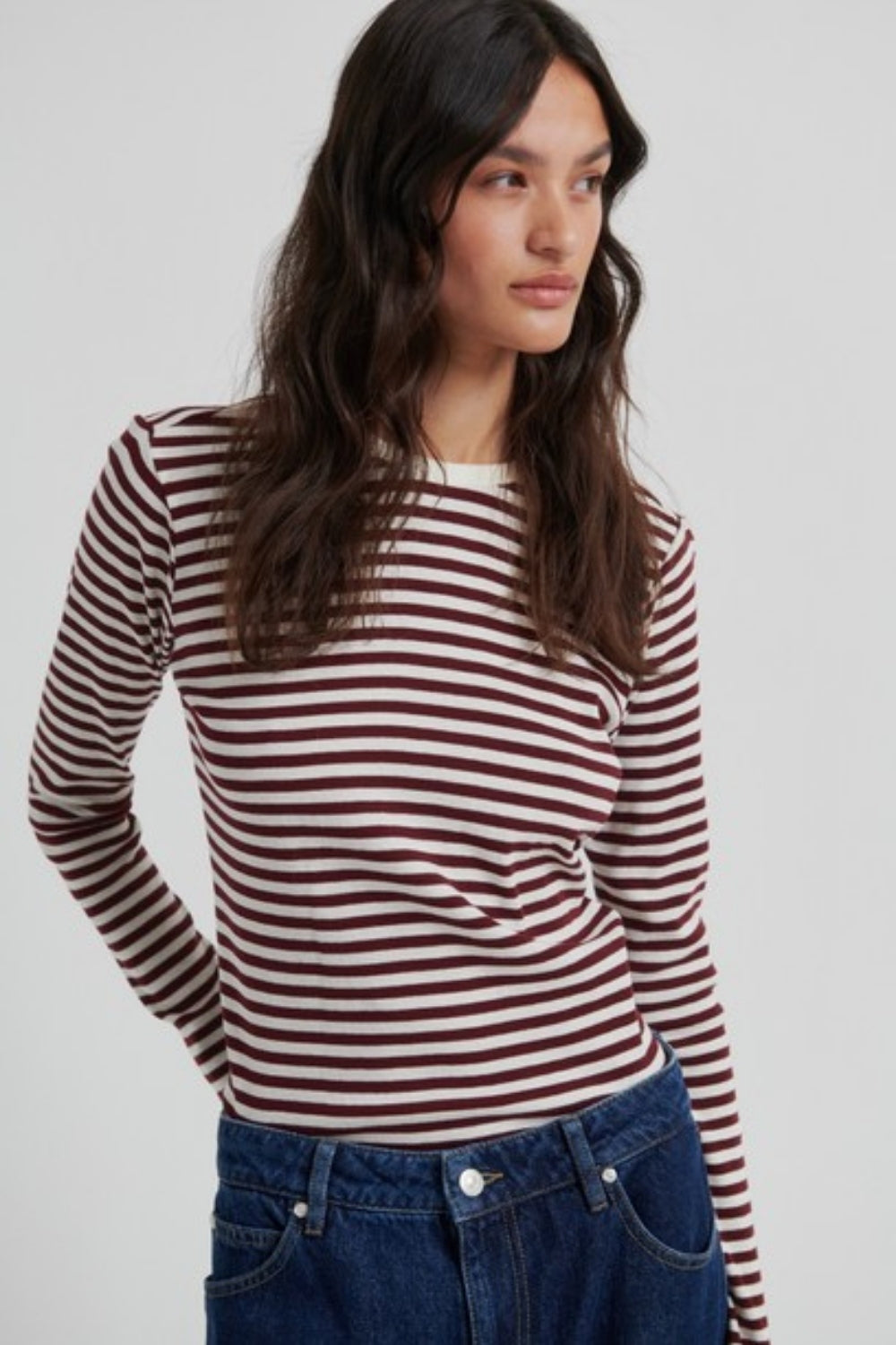 Alvida Long Sleeve Stipe Top - Fudge