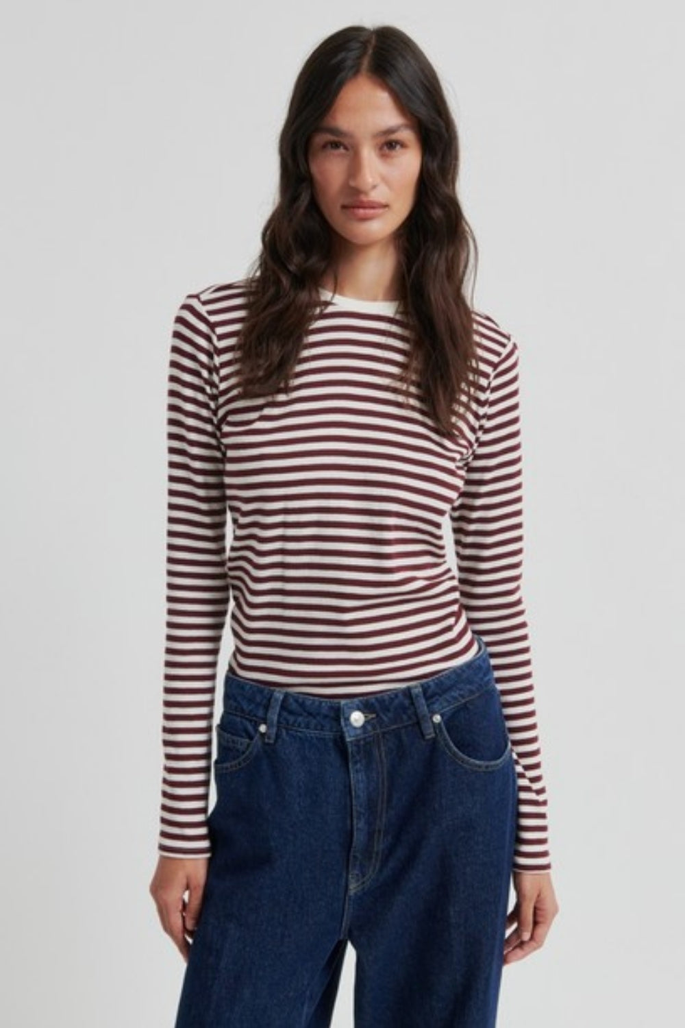Alvida Long Sleeve Stipe Top - Fudge