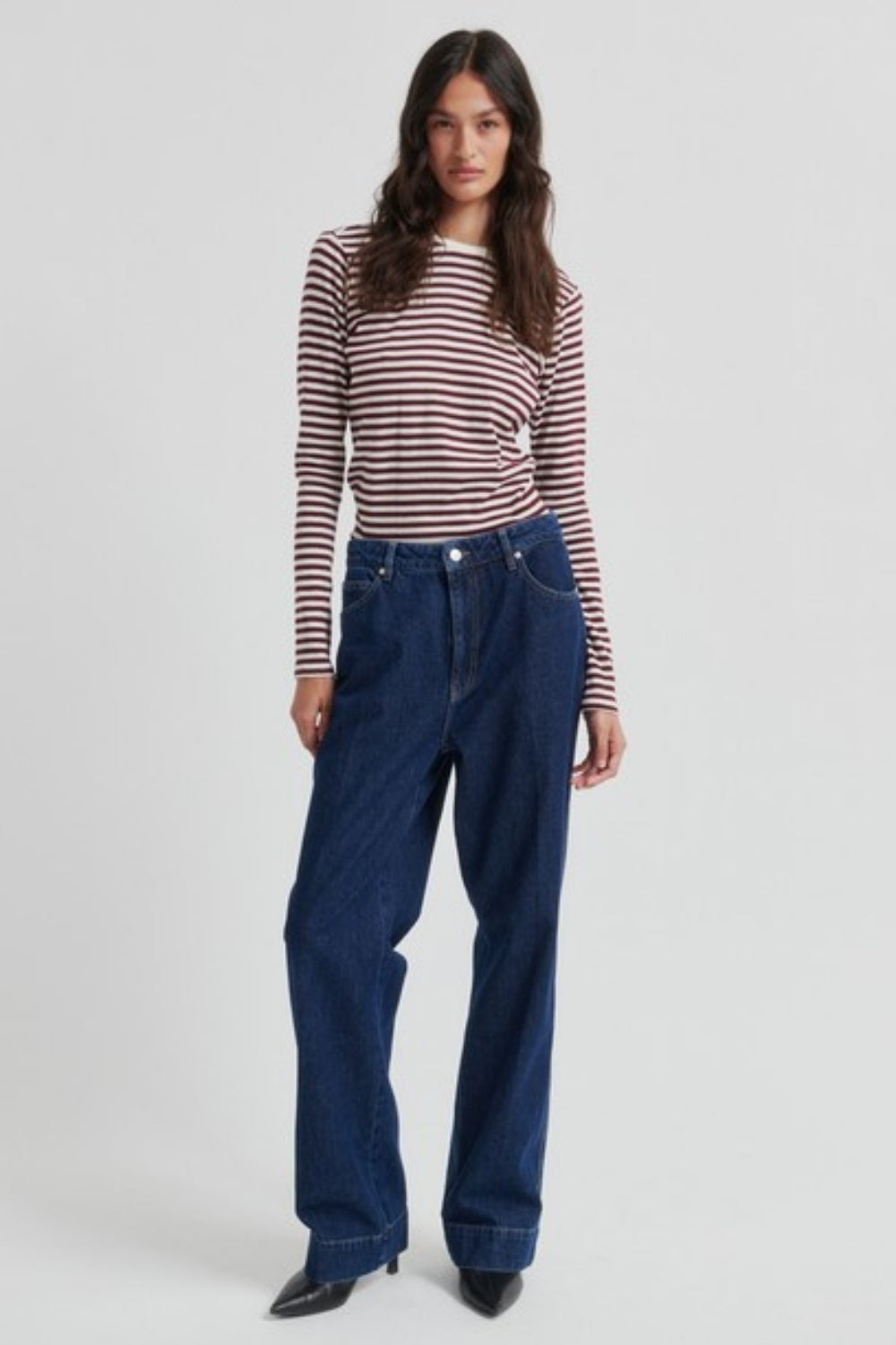 Alvida Long Sleeve Stipe Top - Fudge