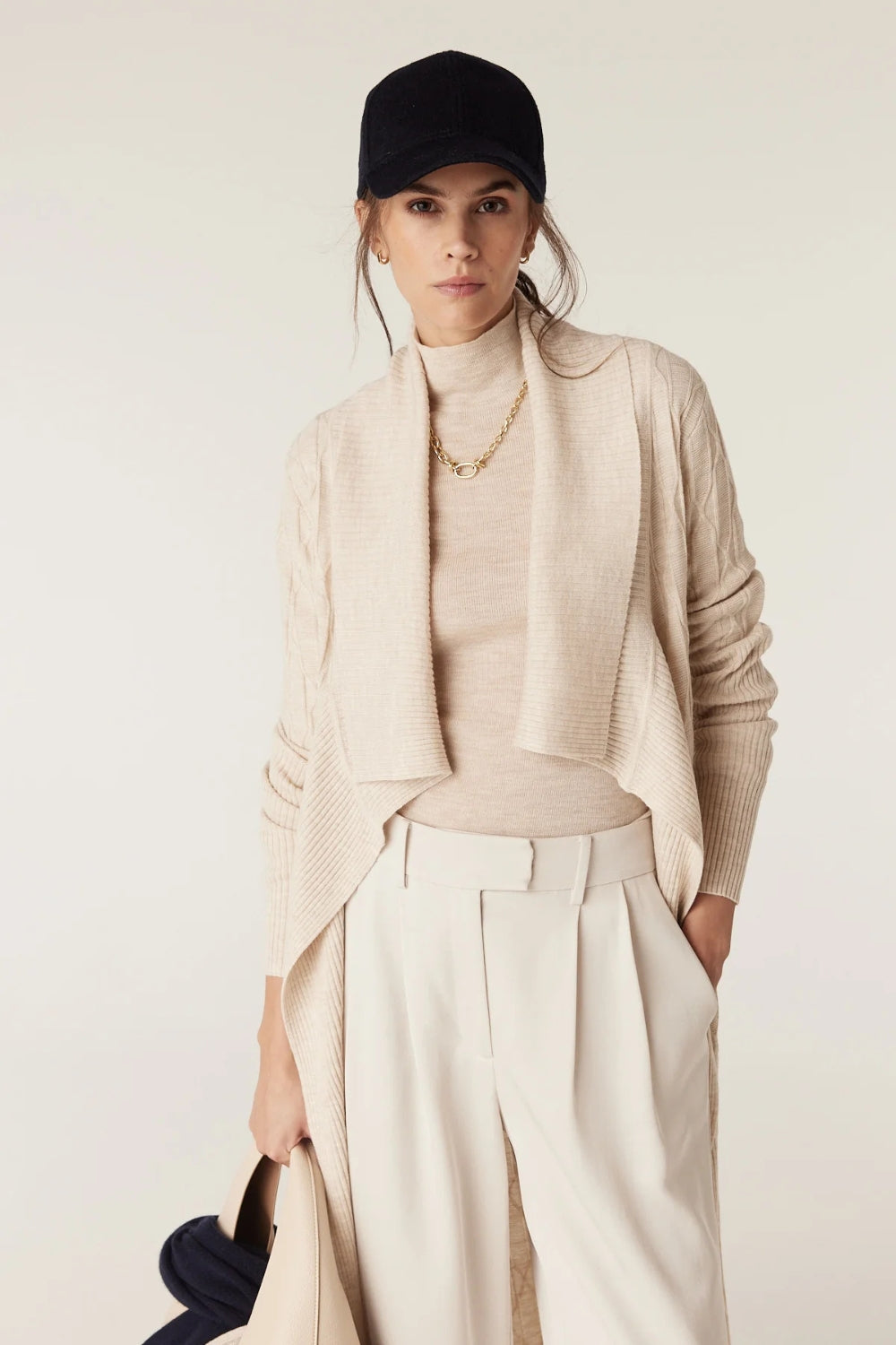 The Beaumont Merino Wool Cardigan - Oatmeal