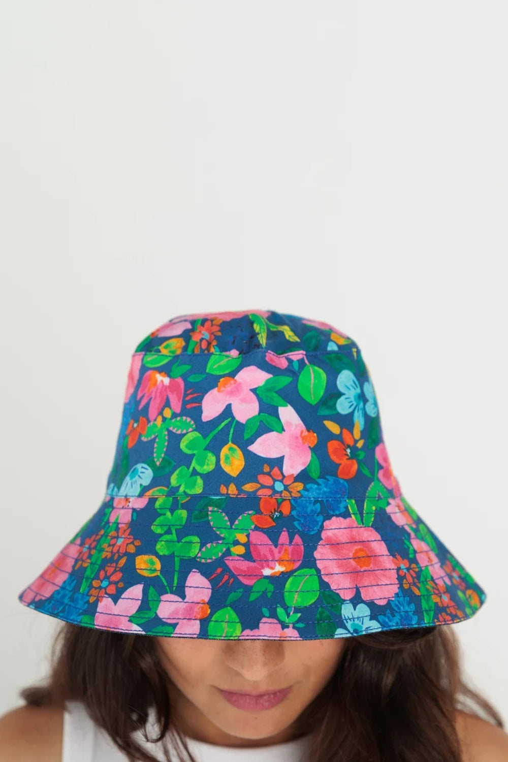 Reversible Bucket Hat - Summer Solstice/ Denim