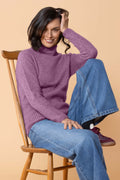 Women's Rib Turtle Neck - Mauve