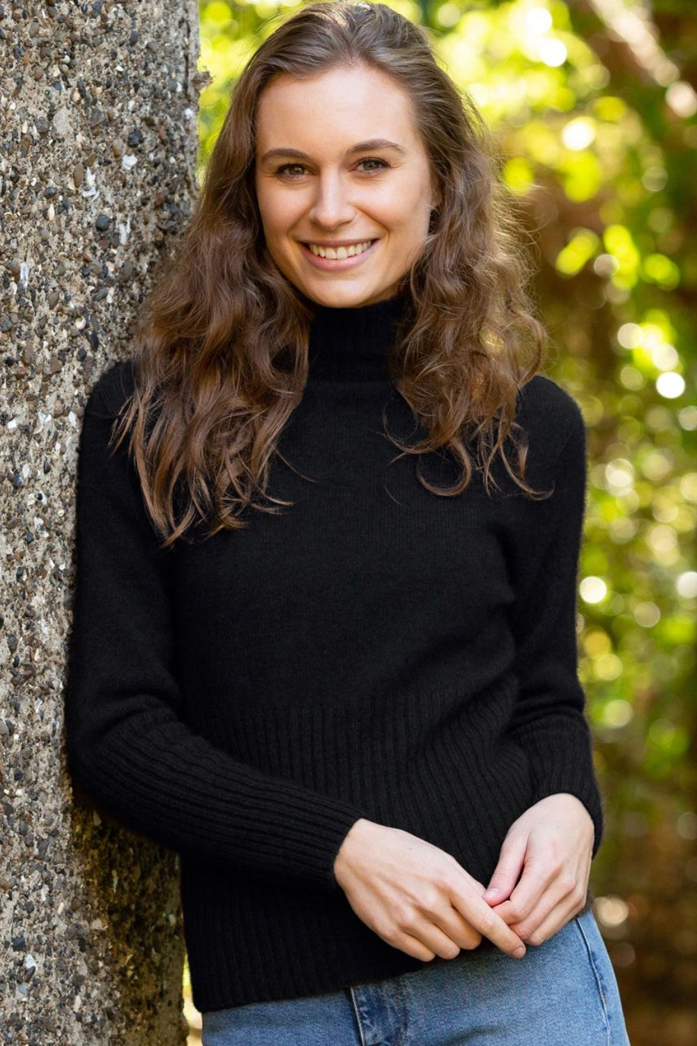 Women's Rib Turtle Neck - Black