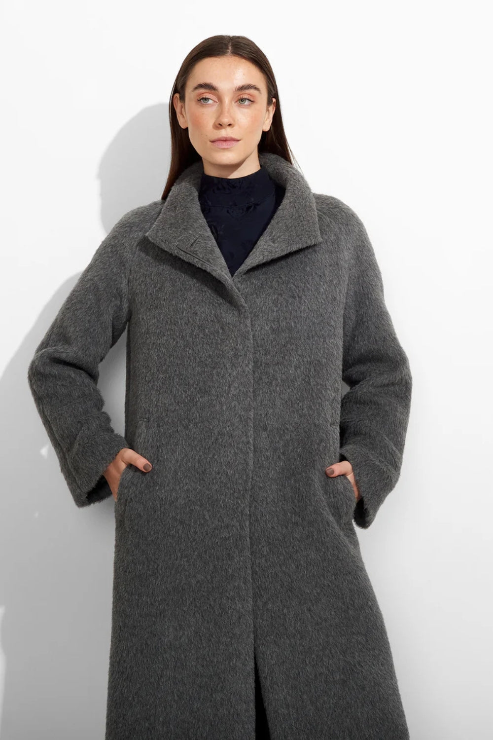 Zurich Alpaca Coat - Grey