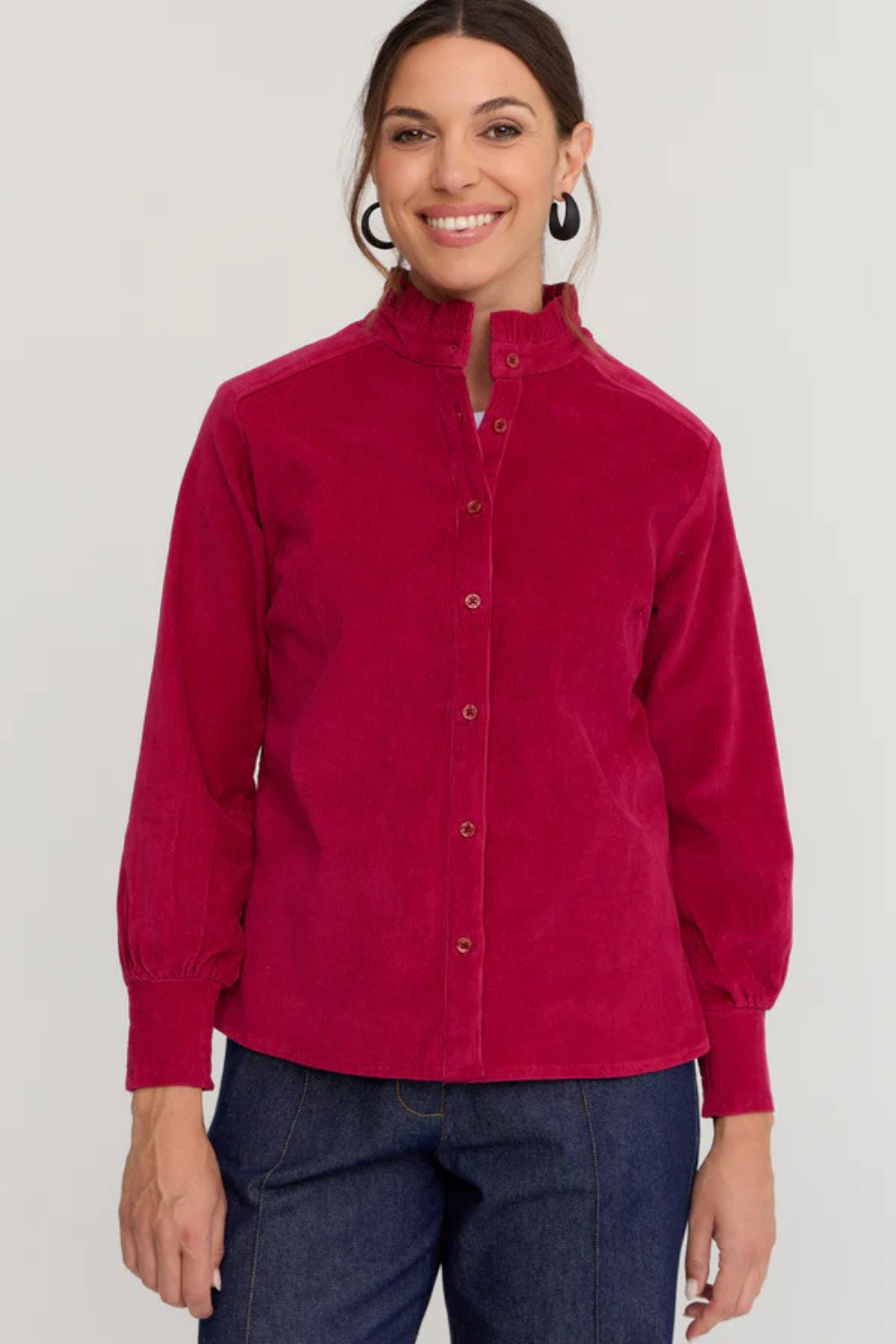 Imani Shirt Baby Cord - Garnet Red