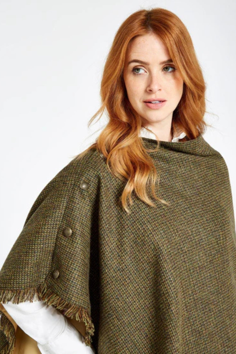 Hazelwood Tweed Poncho - Heath