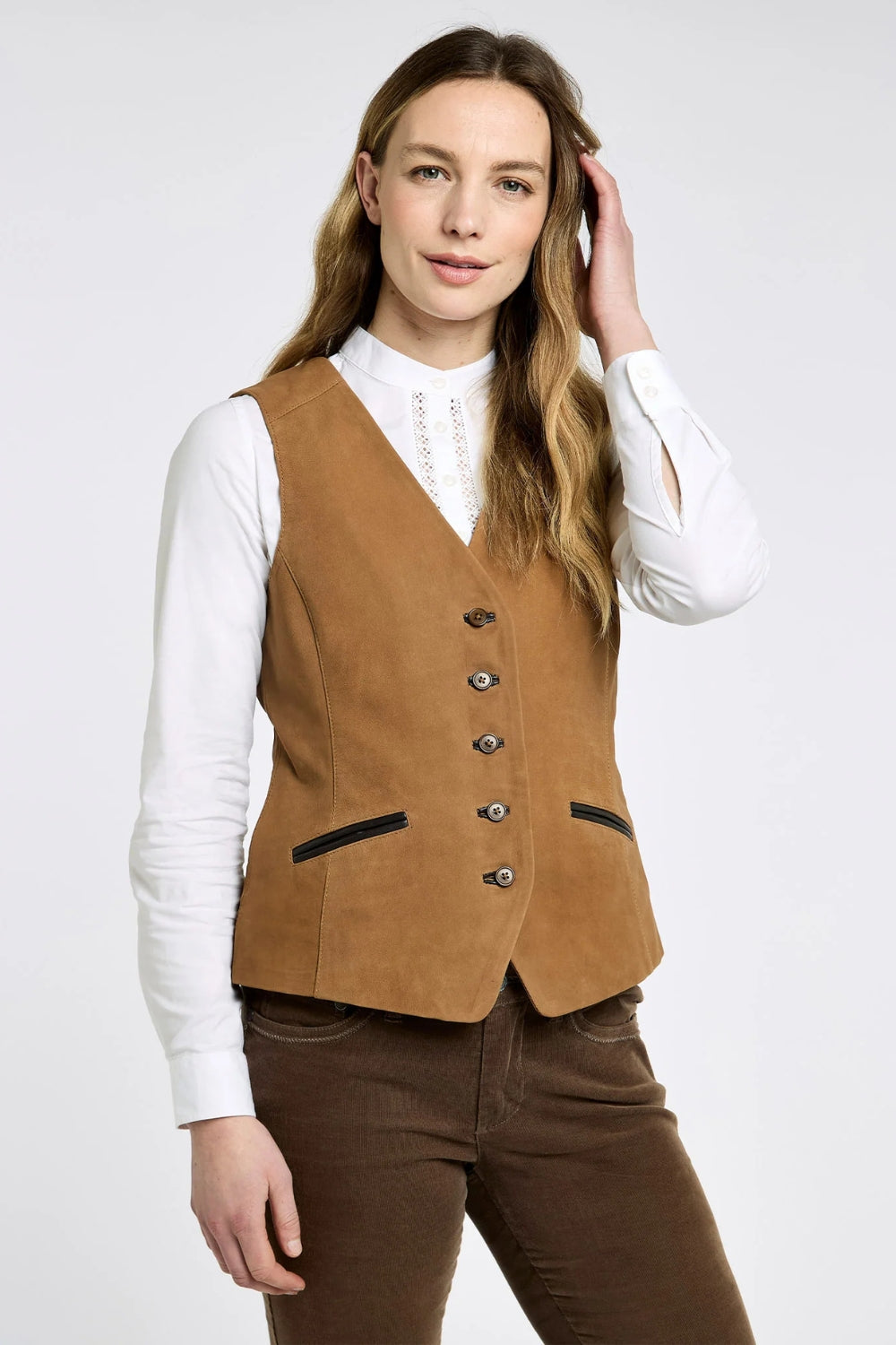 Greville Ladies Tailored Waistcoat - Tan