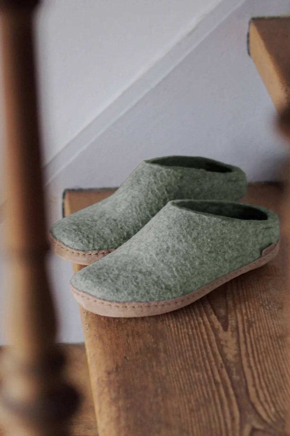 The Leather Slip On - Moss