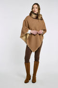 Silverfir Women's Tweed Poncho - Camel Twill