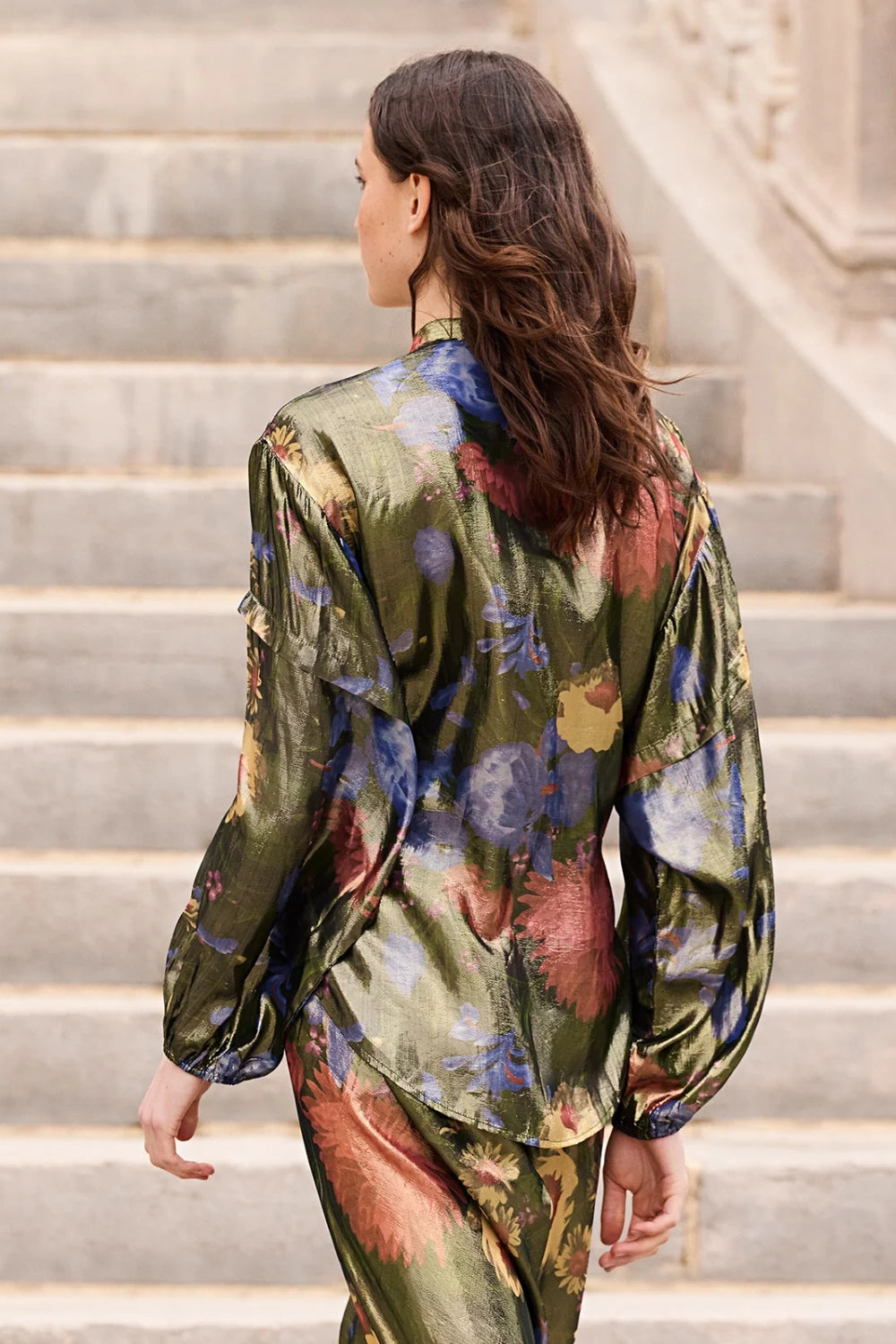 Bella Shirt - Green Flowers