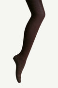 Merino Wool Textured Knit Tights - Cacoa