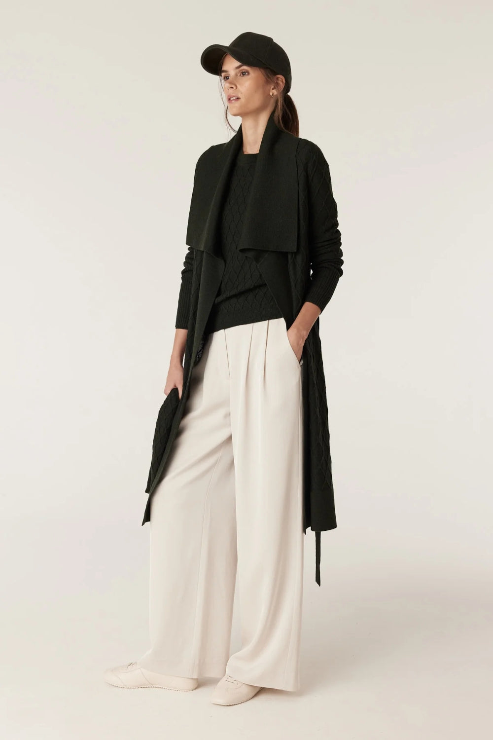 The Victoria Merino Cardigan - Moss