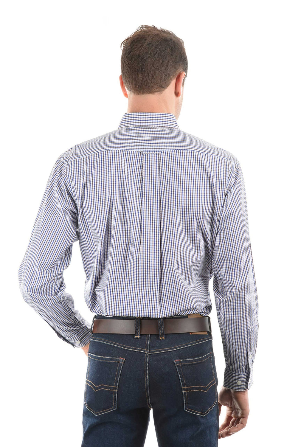 Wentworth Check 2-Pocket Long Sleeve - Royal Blue/ Brown