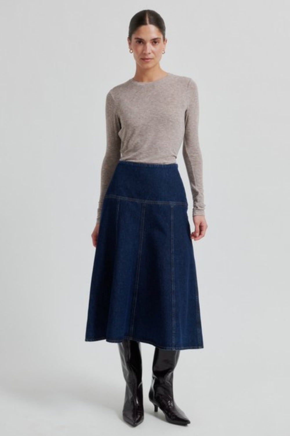 Columbo Denim Skirt - Dark Blue