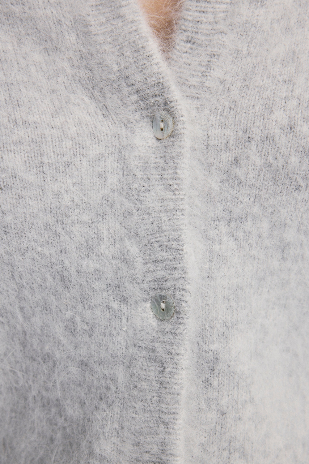 Frankie Cashmere Crew Cardigan - Light Grey