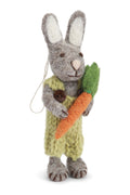 Gry & Sif Small Grey Bunny with Green Pants & Carrot