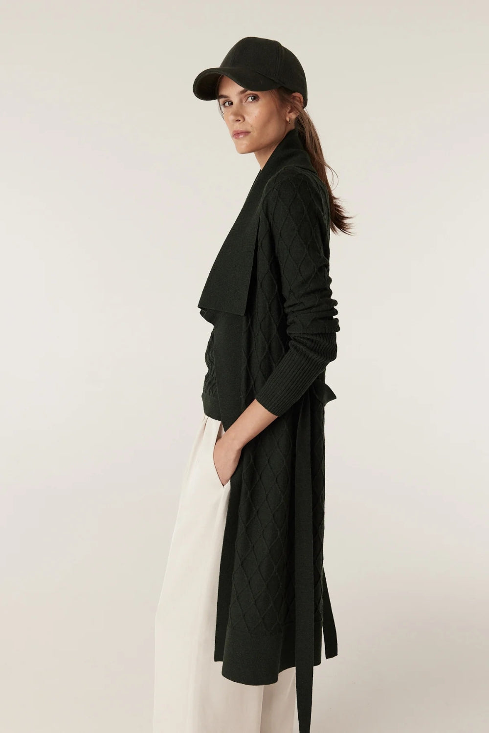 The Victoria Merino Cardigan - Moss