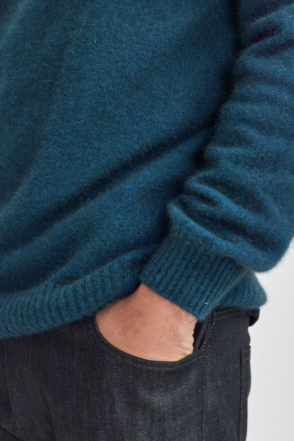 Men's Estuary Half Zip Sweater - Deep Teal/ Slate