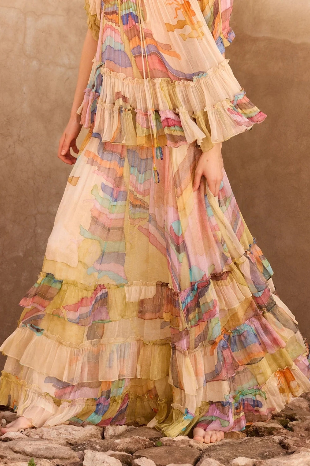 Mora Skirt 'Much More Joy' - Yellow Multi Colour