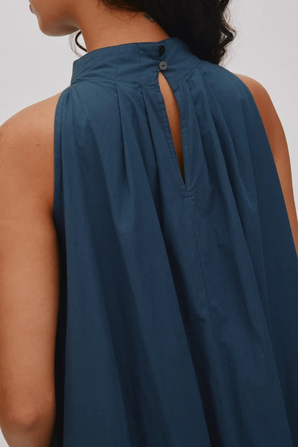 Annisa Poplin Dress - Navy